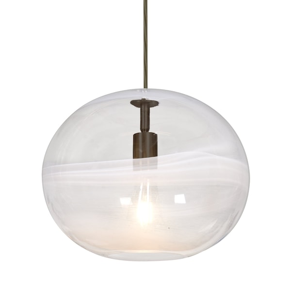 Besa Lighting Geno Cord Pendant, Vapor Clear, Bronze Finish, 1x7W LED Filament 1JT-GENOCL-EDIL-BR - main